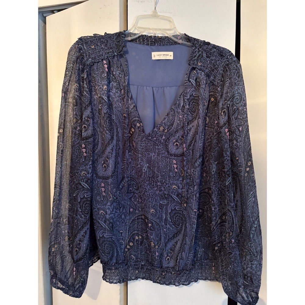 Lucky‎ Brand NWT Blue Boho Shirt Women's 1X